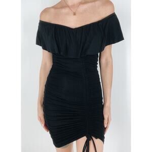 NWT Fashion Nova Ruched Little Black Mini Dress Size Small